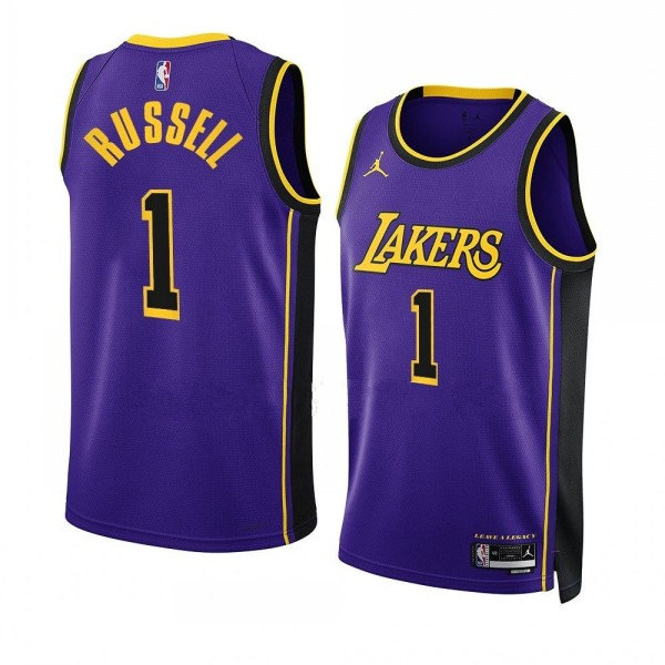 Men's Los Angeles Lakers #1 D’Angelo Russell Purple Stitched Basketball Jersey Men's Los Angeles Lakers #1 D’Angelo Russell Purple Stitched Basketball Jersey